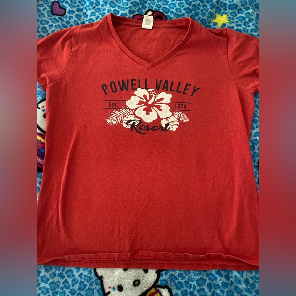 Red hibiscus tee